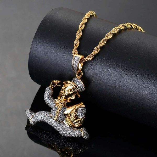 hip hop running man diamonds pendant necklaces for men real gold plated copper zircons luxury necklace money bag cuban chain jewelry, Silver
hip hop running man diamonds pendant necklaces for men real gold plated copper zircons luxury necklace money bag cuban chain jewelry, Silver