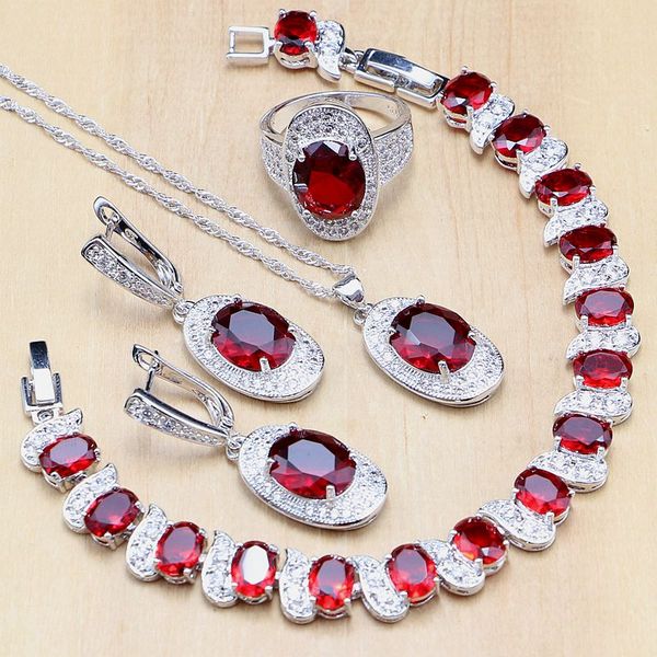 red stone white zircon 925 sterling silver jewelry sets for women wedding earrings/pendant/ring/bracelet/necklace set, Slivery;golden
red stone white zircon 925 sterling silver jewelry sets for women wedding earrings/pendant/ring/bracelet/necklace set, Slivery;golden
