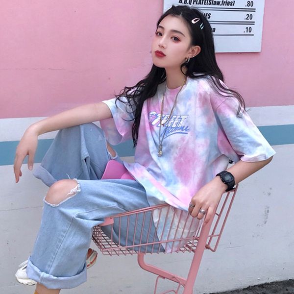 pure cotton summer 2020 coat t-shirt loose tie-dyed midi large short-sleeved t-shirt women's ins stylish large size top, White
pure cotton summer 2020 coat t-shirt loose tie-dyed midi large short-sleeved t-shirt women's ins stylish large size top, White