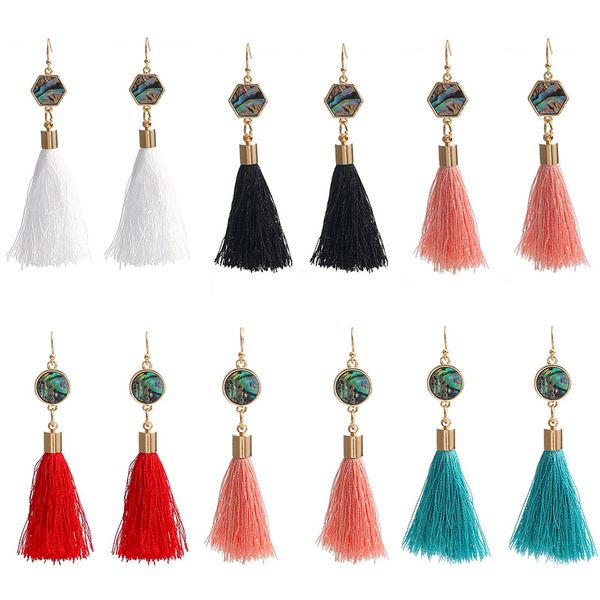 new bohemia ethnic style long tassel earrings for women fashion natural abalone shell pendant dangle earring jewelry 5 colors female gifts, Silver
new bohemia ethnic style long tassel earrings for women fashion natural abalone shell pendant dangle earring jewelry 5 colors female gifts, Silver