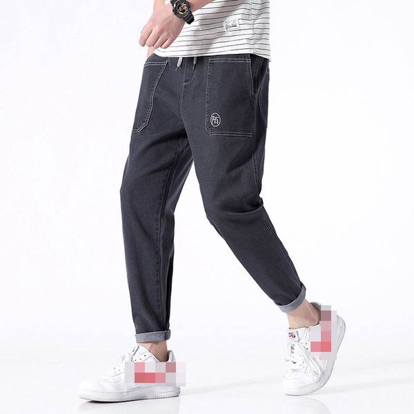 men's solid color elastic waist jeans 2019 new shinny leisure classic denim pencil pants fashion straight stretch trousers, Blue
men's solid color elastic waist jeans 2019 new shinny leisure classic denim pencil pants fashion straight stretch trousers, Blue
