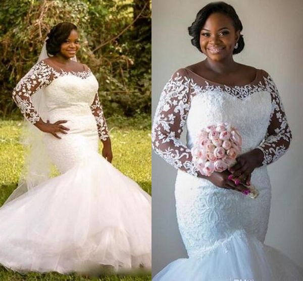 african modest country wedding dress plus size sheer neck lace sleeves tulle court train vestidos de novia wedding dresses bridal gowns, White
african modest country wedding dress plus size sheer neck lace sleeves tulle court train vestidos de novia wedding dresses bridal gowns, White
