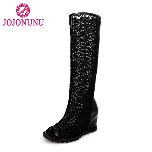 fitweesize 34-43 women knee high summer boots lace peep toe wedges boots fashion party club shoes women soft footwear, Black
fitweesize 34-43 women knee high summer boots lace peep toe wedges boots fashion party club shoes women soft footwear, Black
