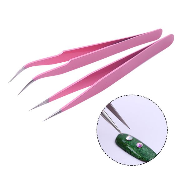 black pink stainless steel curved straight nail tweezer rhinestone paillette beads picking manicure decorations clip tool
black pink stainless steel curved straight nail tweezer rhinestone paillette beads picking manicure decorations clip tool