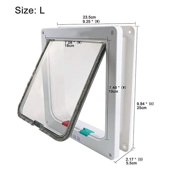 4 lockable functions pet door dog cat kitten security flap door abs plastic s/m/l small animal cat dog gate door pet supplies
4 lockable functions pet door dog cat kitten security flap door abs plastic s/m/l small animal cat dog gate door pet supplies