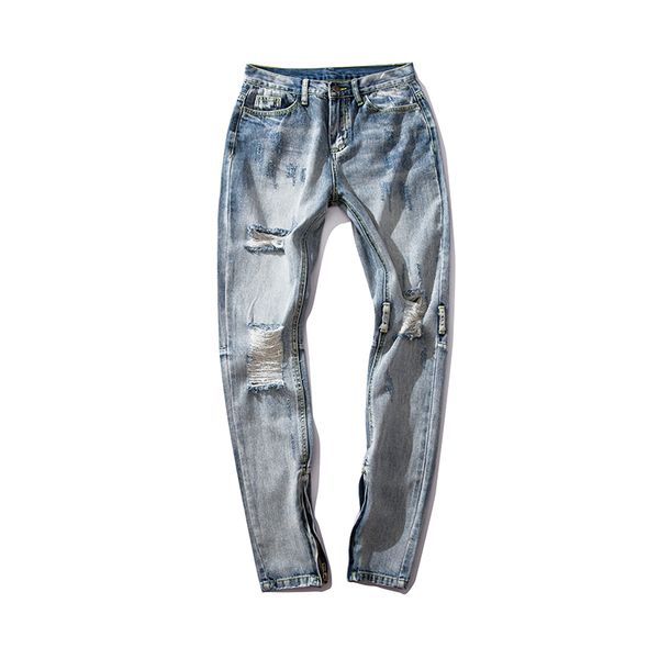 fashion men's knee hole jeans men's high street light blue slim zipper jeans casual long
fashion men's knee hole jeans men's high street light blue slim zipper jeans casual long