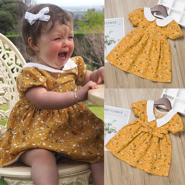 girls summer dress infant baby girls short sleeve floral print dress clothes dresses princess party wedding dresses t7#, Red;yellow
girls summer dress infant baby girls short sleeve floral print dress clothes dresses princess party wedding dresses t7#, Red;yellow
