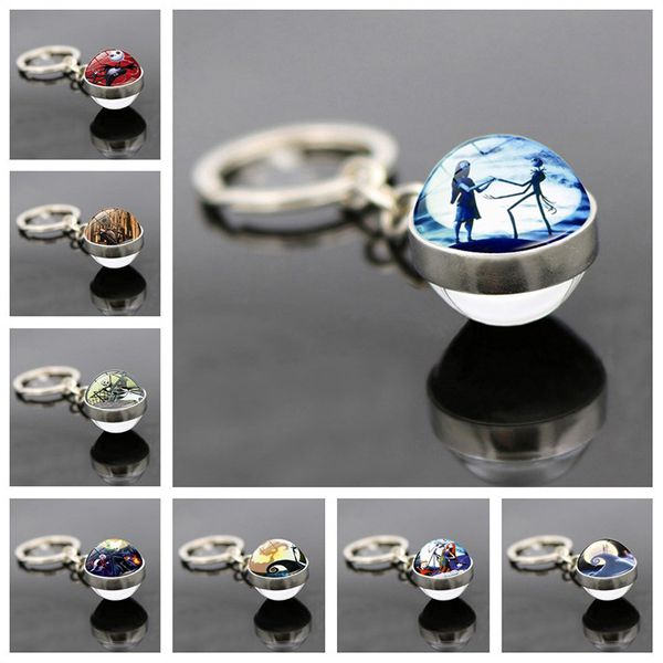 new keychain christmas horror night magic figure keychain double-sided glass ball pendant jewelry, Silver
new keychain christmas horror night magic figure keychain double-sided glass ball pendant jewelry, Silver