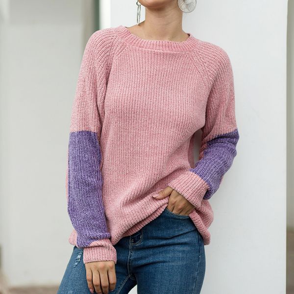 fashion contrast color sweater 2020 autumn winter new women fashion pink black jumper long sleeve o-neck warm knitted pullover, White;black
fashion contrast color sweater 2020 autumn winter new women fashion pink black jumper long sleeve o-neck warm knitted pullover, White;black