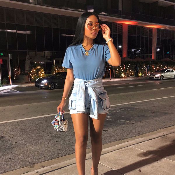 vintage high waist crimping denim shorts women 2019 korean style casual shorts jeans summer short pants women denim jeans, Blue 
vintage high waist crimping denim shorts women 2019 korean style casual shorts jeans summer short pants women denim jeans, Blue