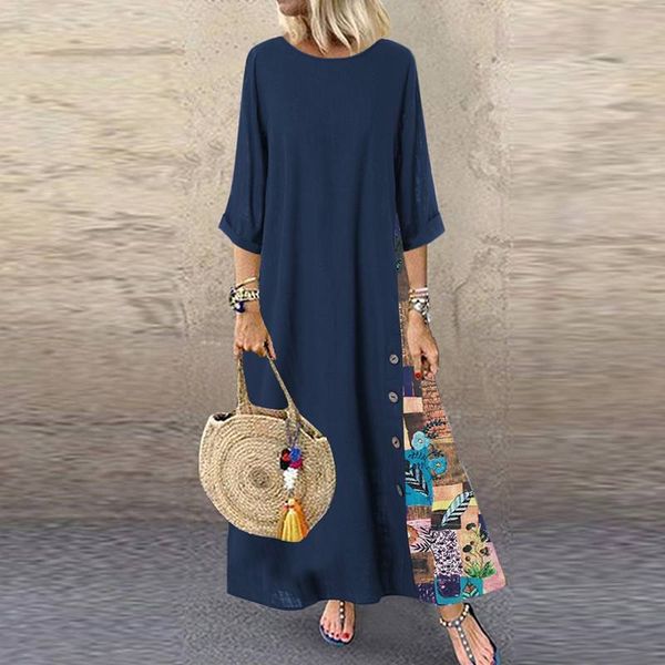 zanzea women o neck 3/4 sleeve pacthwork dress robe femme loose vestido autumn vintage floral printed party sundress plus size, Black;gray
zanzea women o neck 3/4 sleeve pacthwork dress robe femme loose vestido autumn vintage floral printed party sundress plus size, Black;gray
