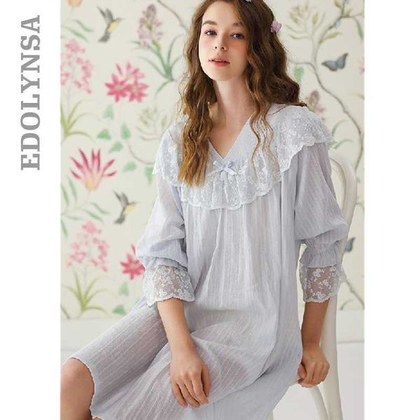 women's sleepwear 2021 blue vintage sweet lace cotton nightgown women home wear night dress for wedding nightwear lingerie t766, Black;red
women's sleepwear 2021 blue vintage sweet lace cotton nightgown women home wear night dress for wedding nightwear lingerie t766, Black;red