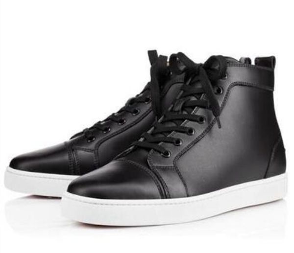 factory sale -- black,white leather men's flat high red bottom sneakers men famous brand leisure louisflats party wedding eu35-46
factory sale -- black,white leather men's flat high red bottom sneakers men famous brand leisure louisflats party wedding eu35-46