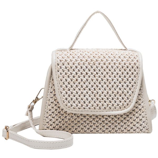 new summer small square bag straw small bag shoulder slung handbag creamy-white
new summer small square bag straw small bag shoulder slung handbag creamy-white