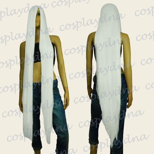 50" heat resistant long straight wigs w 22" long bangs white cosplay wig 99101, Black
50" heat resistant long straight wigs w 22" long bangs white cosplay wig 99101, Black