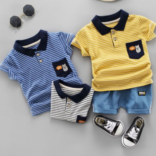 summer baby boy suit 2019 new baby children's clothing boy summer lapel cartoon bear short sleeve two-piece suit, White
summer baby boy suit 2019 new baby children's clothing boy summer lapel cartoon bear short sleeve two-piece suit, White