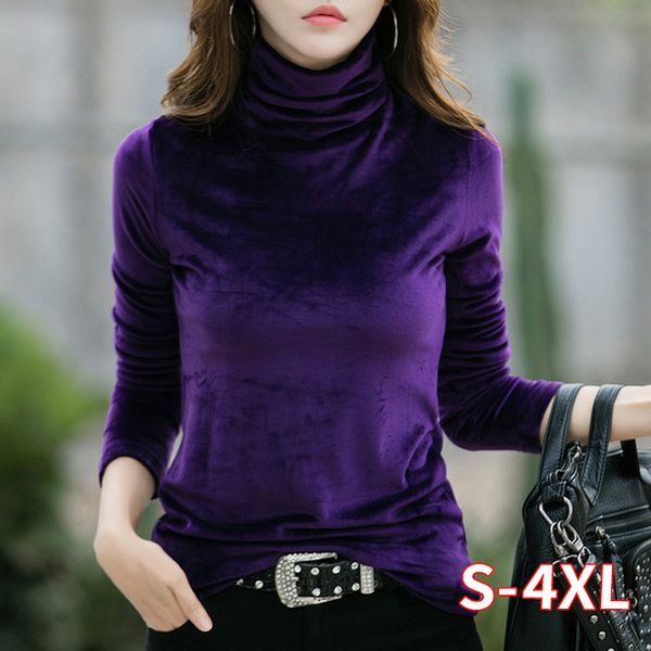 plus size 4xl thick warm winter velvet female turtleneck pullovers long sleeve warm women's turtleneck sweatshirt lady, Black
plus size 4xl thick warm winter velvet female turtleneck pullovers long sleeve warm women's turtleneck sweatshirt lady, Black