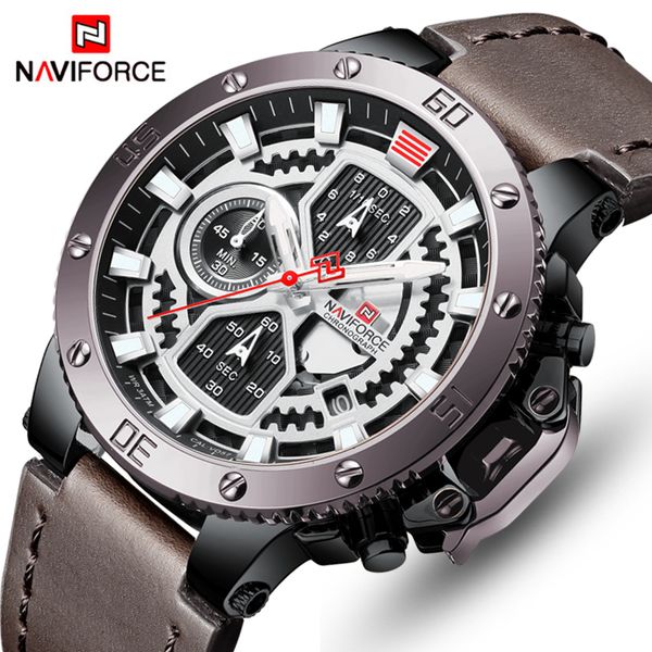 naviforce watch men fashion sport quartz clock leather mens watches gold waterproof business relogio masculino, Slivery;brown
naviforce watch men fashion sport quartz clock leather mens watches gold waterproof business relogio masculino, Slivery;brown