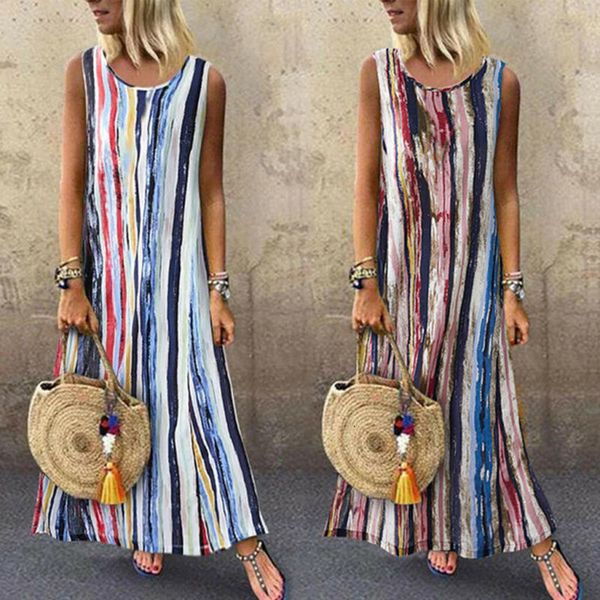 fashion boho summer women's sleeveless v-neck striped hem baggy kaftan ladies casual loose maxi long dress sundress, Black;red
fashion boho summer women's sleeveless v-neck striped hem baggy kaftan ladies casual loose maxi long dress sundress, Black;red
