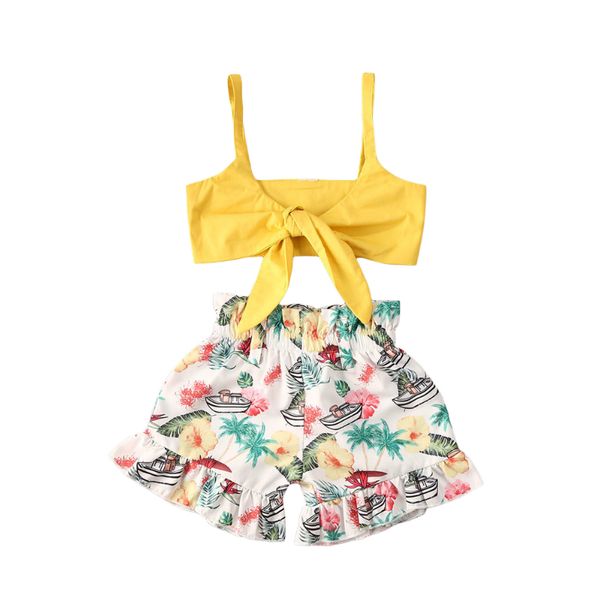 0-5y summer toddler baby girls clothes sets flowers print sleeveless bowknot vest +ruffles shorts newborn infant outfit, White
0-5y summer toddler baby girls clothes sets flowers print sleeveless bowknot vest +ruffles shorts newborn infant outfit, White