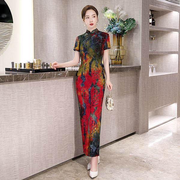 tight party gown novelty chinese style women qipao high split cheongsam vintage classic mandarin collar long vestidos plus size, Red
tight party gown novelty chinese style women qipao high split cheongsam vintage classic mandarin collar long vestidos plus size, Red