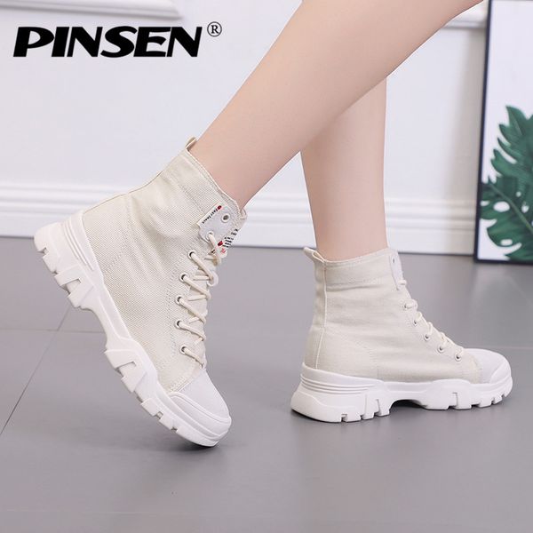 pinsen 2019 autumn women canvas boots retro casual female shoes woman lace-up outdoor motorcycle boots, Black
pinsen 2019 autumn women canvas boots retro casual female shoes woman lace-up outdoor motorcycle boots, Black