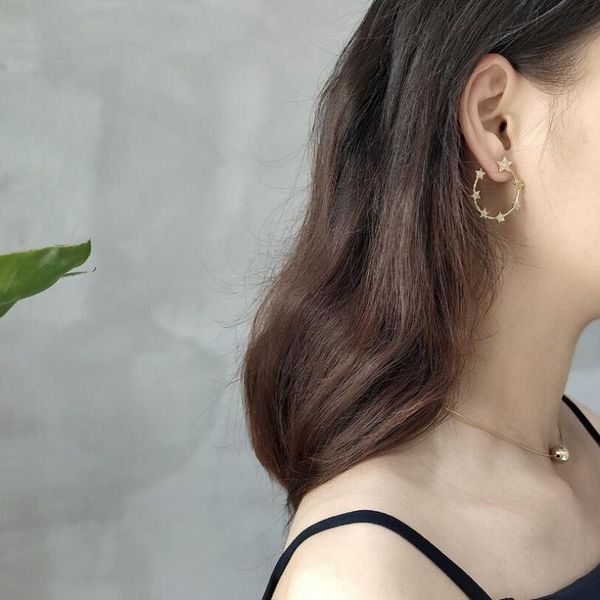 new 925 sterling silver round hoop earrings women jewelry geometric circle earring female cz zircon star earrings bijoux, Golden;silver
new 925 sterling silver round hoop earrings women jewelry geometric circle earring female cz zircon star earrings bijoux, Golden;silver