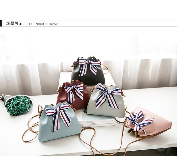 small bag 2019 spring and summer creative new bucket bag with silk scarf drawstring shoulder purse
small bag 2019 spring and summer creative new bucket bag with silk scarf drawstring shoulder purse