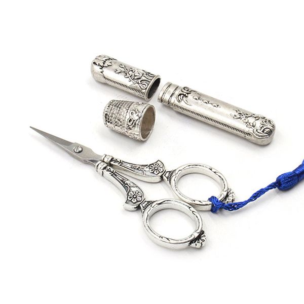 european vintage sewing kit scissors metal thimble needle case diy sewing tools for embroidery cross stitch craft accessories, Black
european vintage sewing kit scissors metal thimble needle case diy sewing tools for embroidery cross stitch craft accessories, Black