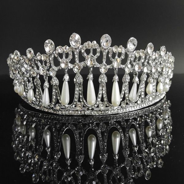 Baroque Princess Diana Crown Crystal and Pearl Bridal Tiaras Rhinestone Pageant Crowns Bride Headbands Wedding Hair Accessories
Baroque Princess Diana Crown Crystal and Pearl Bridal Tiaras Rhinestone Pageant Crowns Bride Headbands Wedding Hair Accessories