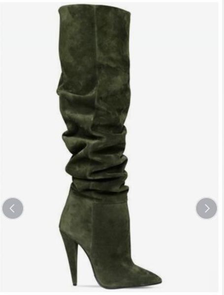 2019 autumn new pointed thick with side zipper over the knee boots women's shoes, Black
2019 autumn new pointed thick with side zipper over the knee boots women's shoes, Black