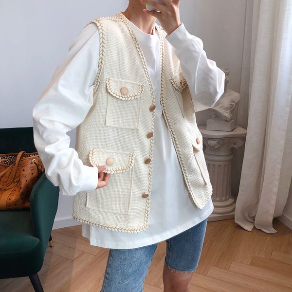 mevgowoman white coarse fabric woven sleeveless fashion vest autumn winter pockets buttons waist coat plus size vest hd1247, Black;white
mevgowoman white coarse fabric woven sleeveless fashion vest autumn winter pockets buttons waist coat plus size vest hd1247, Black;white