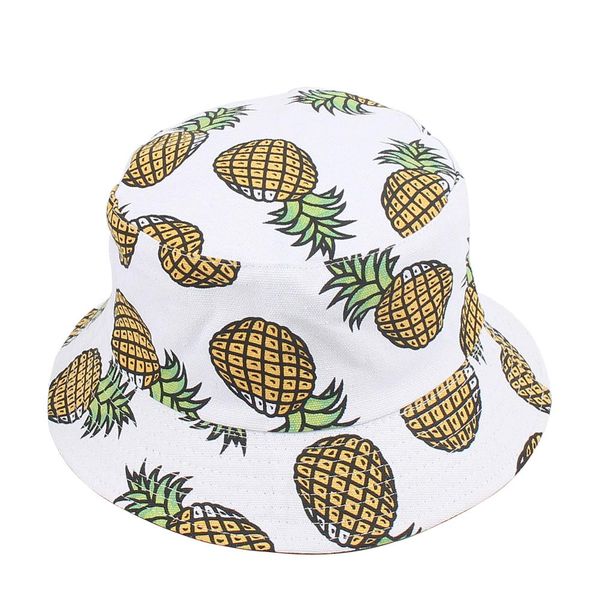 summer foldable bucket hat cute fruit pattern hip hop wide brim beach uv protection round sunscreen fisherman cap