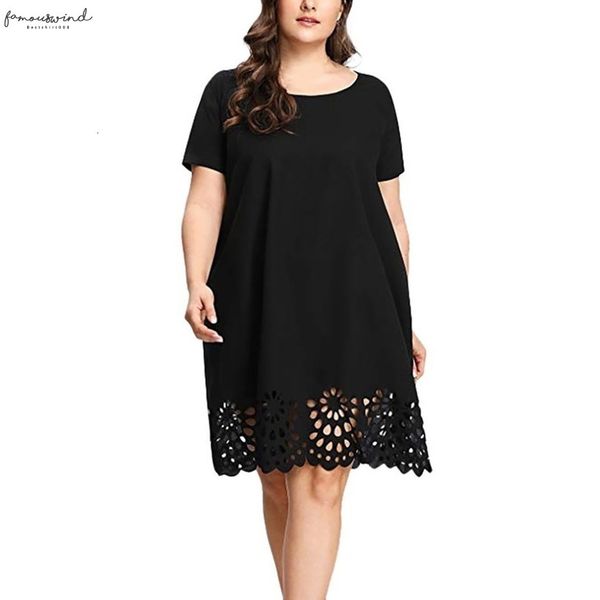 fashion plus size women dress summer lady short sleeve o neck solid casual hollow out mini dress vestidos bb4, Black;gray
fashion plus size women dress summer lady short sleeve o neck solid casual hollow out mini dress vestidos bb4, Black;gray
