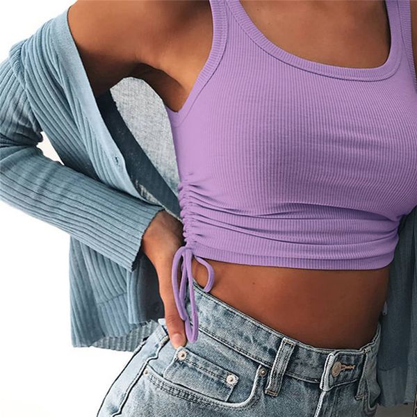 2020 summer new cute women drawcord adjustable straps crop tank summer casual sleeveless short vest, White
2020 summer new cute women drawcord adjustable straps crop tank summer casual sleeveless short vest, White