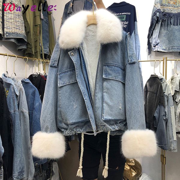 denim parka jacket women korean winter warm lamb coat women with fur collar big pocket thick denim parka coat winter, Black
denim parka jacket women korean winter warm lamb coat women with fur collar big pocket thick denim parka coat winter, Black