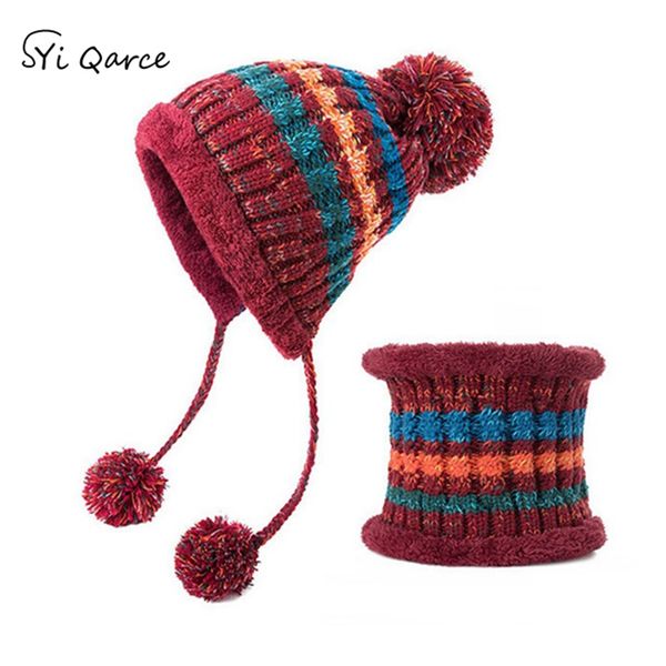 syi qarce 2 pcs/set women winter warm thick knitted hat with scarf set for girl's female outdoor scarves ring with cap nt089-93, Blue;gray
syi qarce 2 pcs/set women winter warm thick knitted hat with scarf set for girl's female outdoor scarves ring with cap nt089-93, Blue;gray