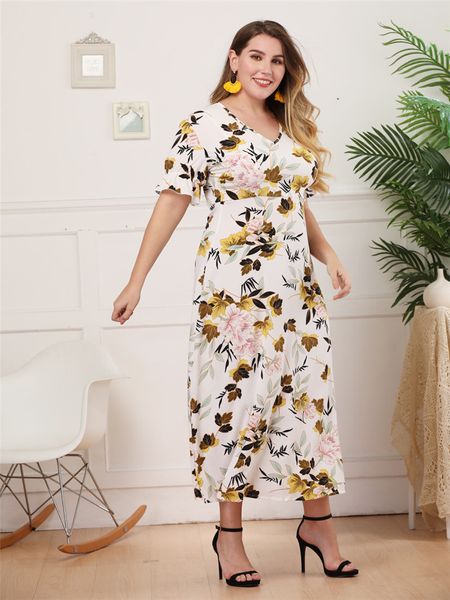 plus size womens casual dresses designer floral print womens dresses fashion natural color short sleeve dresses, Black;gray
plus size womens casual dresses designer floral print womens dresses fashion natural color short sleeve dresses, Black;gray