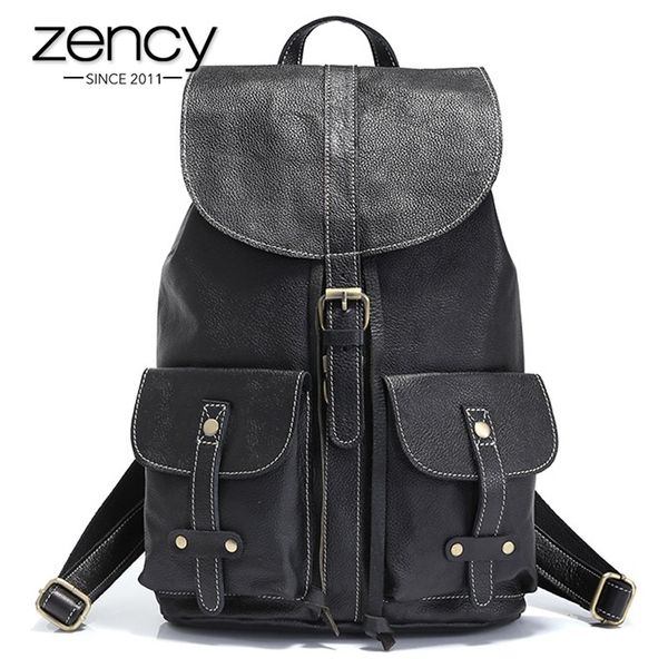 zency large capacity women men backpack 100% genuine leather outdoor travel bag retro big knapsack black high quality
zency large capacity women men backpack 100% genuine leather outdoor travel bag retro big knapsack black high quality