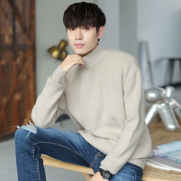 men clothes winter turtleneck men's sweaters slim fit pullover man casual classic knitwear solid sweater warm mens, White;black
men clothes winter turtleneck men's sweaters slim fit pullover man casual classic knitwear solid sweater warm mens, White;black