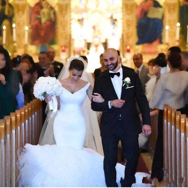 2020 mermaid wedding dresses v neck cascading ruffles tulle satin robe de mariage lace up plus size bridal gowns vestido de noiva