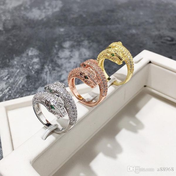 fashion leopard ring jewelry for women's copper plated rose gold 18k gold crystal ring, Silver
fashion leopard ring jewelry for women's copper plated rose gold 18k gold crystal ring, Silver