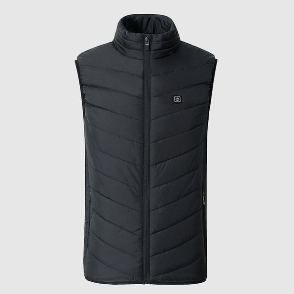 men's winter smart self-heating vest cotton-padded solid color sleeveless vest usb charging plus velvet jacket, Black
men's winter smart self-heating vest cotton-padded solid color sleeveless vest usb charging plus velvet jacket, Black