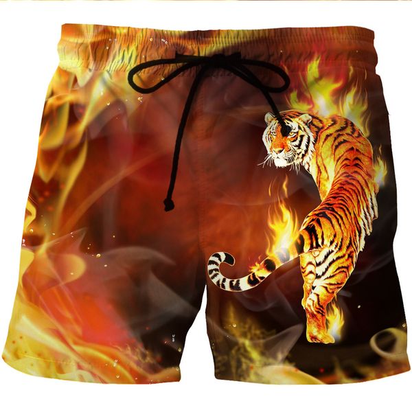 digital printing men speed dry beach shorts the tiger printing on both sides of the pocket of leisure section shorts, White;black 
digital printing men speed dry beach shorts the tiger printing on both sides of the pocket of leisure section shorts, White;black