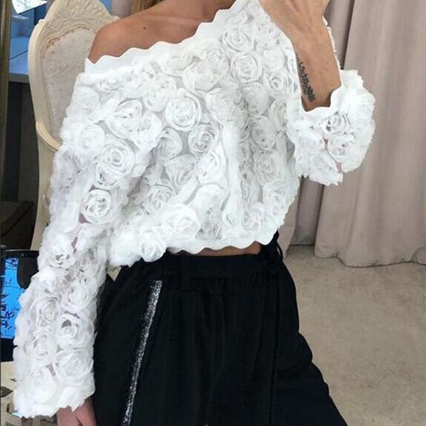 autumn winter mesh embellished white floral women's shirt blouse long sleeve o-neck 2019 patchwork short shirts sale
autumn winter mesh embellished white floral women's shirt blouse long sleeve o-neck 2019 patchwork short shirts sale