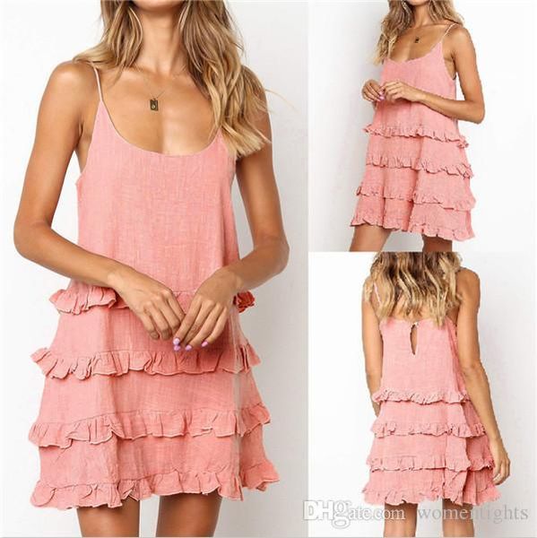 women summer dress spaghetti strap ruffle cool dresses designer u-neck women nightgown fashion female clothes, Black;gray
women summer dress spaghetti strap ruffle cool dresses designer u-neck women nightgown fashion female clothes, Black;gray