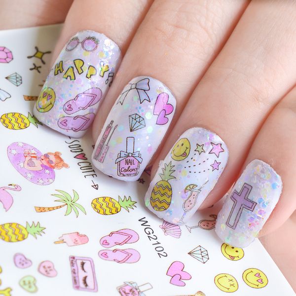 1 sheet nail slider tattoo nail sticker wraps cute cartoon flower adhesive watermark manicure diy decoration tips jiwg2100-2110, Black
1 sheet nail slider tattoo nail sticker wraps cute cartoon flower adhesive watermark manicure diy decoration tips jiwg2100-2110, Black