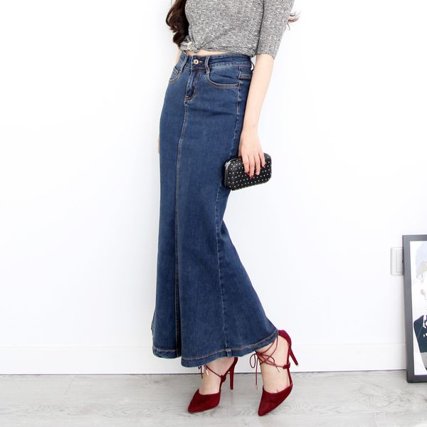 2020 new fashion long maxi denim jeans skirts for women plus size s-xl mermaid style skirts stretch ladies skirts, Black
2020 new fashion long maxi denim jeans skirts for women plus size s-xl mermaid style skirts stretch ladies skirts, Black