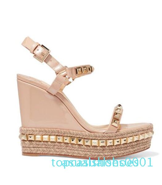 perfect quality ladies red bottom wedge cataclou sandals gold patent leather studded ladies ankle strap women pumps party eu35-42 t01, Black
perfect quality ladies red bottom wedge cataclou sandals gold patent leather studded ladies ankle strap women pumps party eu35-42 t01, Black
