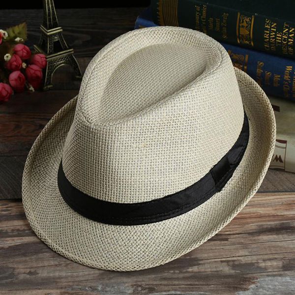 fashionable men and women summer straw fedora cap beach sunhat with for choice, Blue;gray
fashionable men and women summer straw fedora cap beach sunhat with for choice, Blue;gray